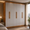 Ver imagem 3 de Guarda-Roupa Casal 100% MDF com 6 Portas e 2 Gavetas 180cm Multimóveis CR35506 Madeirado/Off White
