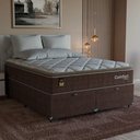 Ver imagem 7 de Cama Box Baú Queen + Colchão Comfort Class Pillow Top Marrom/suede Marrom