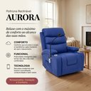 Ver imagem 5 de Poltrona Papai Reclinável Elevação Elétrica Aurora Sintetico PU Azul C01- D'Rossi