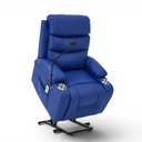 Ver imagem 3 de Poltrona Papai Reclinável Elevação Elétrica Aurora Sintetico PU Azul C01- D'Rossi