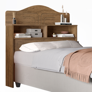 Cabeceira 100% Mdf Cama Box Solteiro 2 Nichos Robusta:castanho
