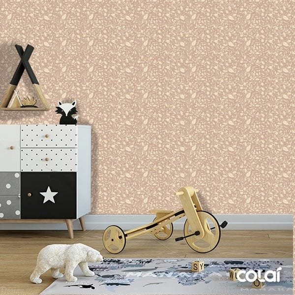 Papel De Parede Adesivo Lavável Flores De Fundo Marrom 18m - 6