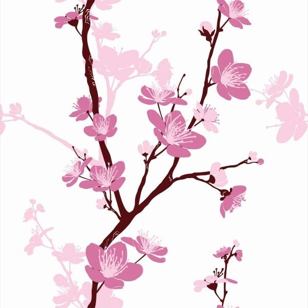 Papel De Parede Lavável Rosa Do Deserto Fundo Branco 12m - 1