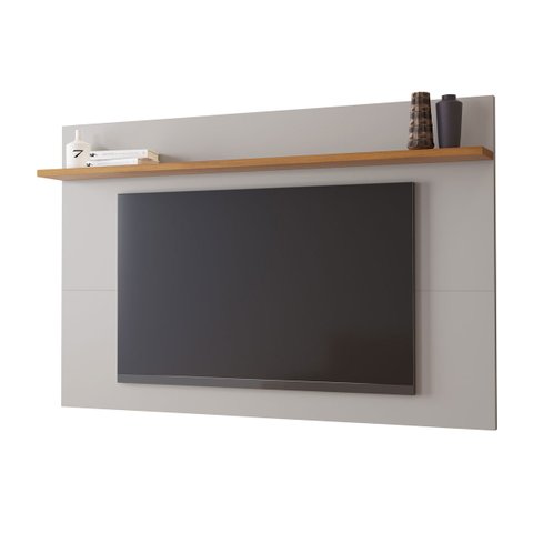 Painel para TV Arkansas Off White com Freijó - MoveisAqui