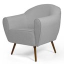 Ver imagem 6 de 02 Poltronas Madeira C-315 Linho Cinza Claro Domi