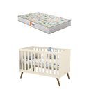 Ver imagem 1 de Berço Americano Retro Gold Off White Eco Wood com Colchão Gazin – Matic