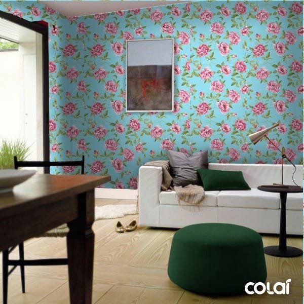 Papel De Parede Adesivo Lavável Rosas De Primavera 3m - 4