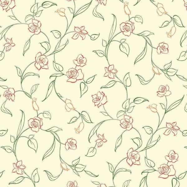 Papel De Parede Adesivo Lavável Rosas Traçadas 3m - 1