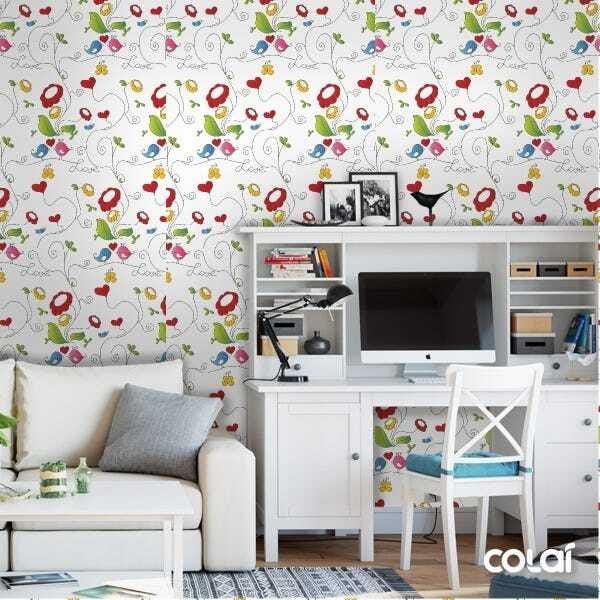 Papel De Parede Adesivo Lavável Margaridas Ilustradas 3m - 2
