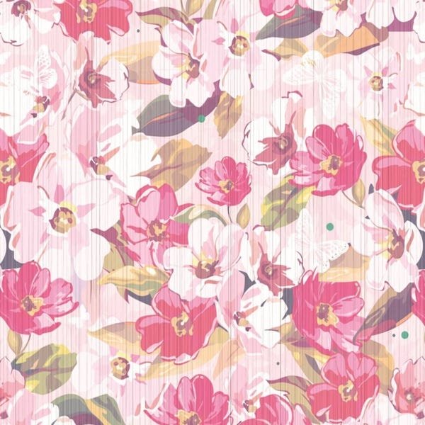 Papel De Parede Adesivo Lavável Ilustração De Rosas 3m - 1