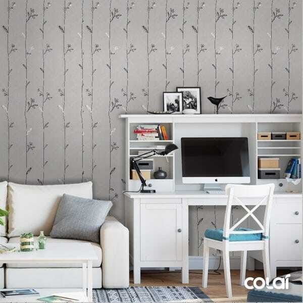 Papel De Parede Adesivo Lavável Folhas Ilustradas 3m - 2