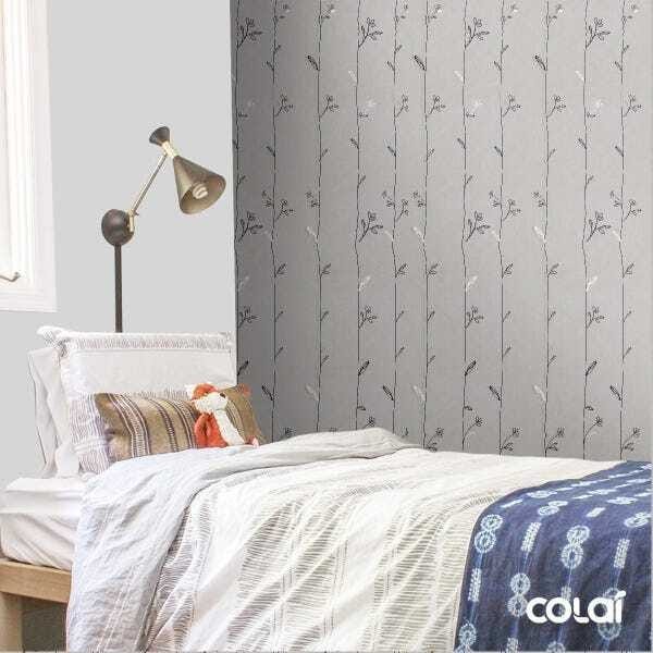 Papel De Parede Adesivo Lavável Folhas Ilustradas 3m - 3
