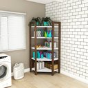 Ver imagem 5 de Estante Escritório de Canto Multimóveis CR25067 Branca/Nogal