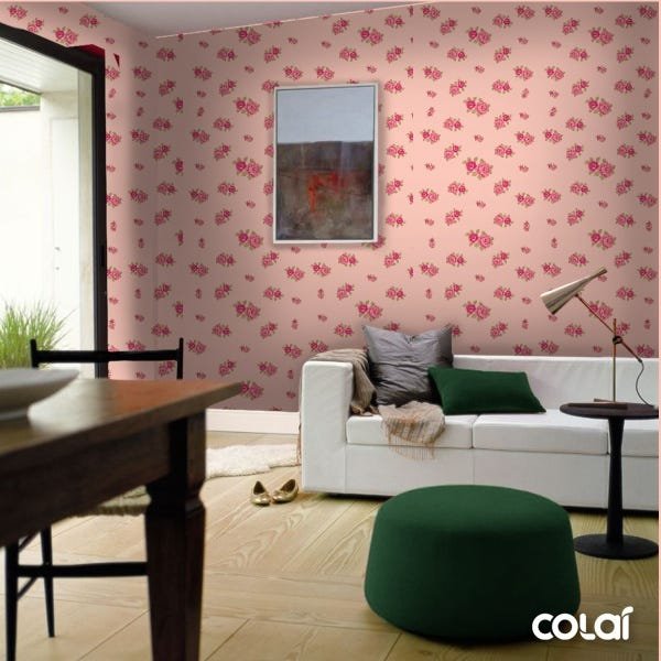 Papel De Parede Adesivo Lavável Lisianto Rosa 3m - 4