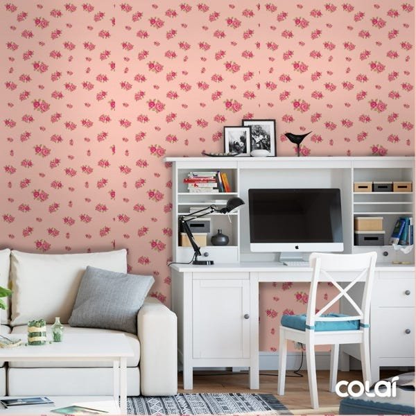 Papel De Parede Adesivo Lavável Lisianto Rosa 3m - 2