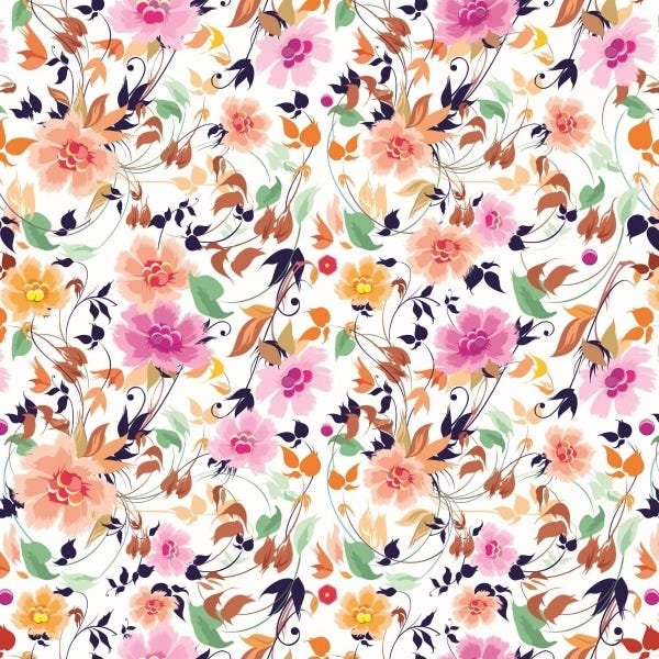 Papel De Parede Adesivo Lavável Flores Multicor 3m - 1