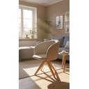 Ver imagem 2 de Poltrona Zaya Base Giratória Madeira - Nobly Decor Bege Linho