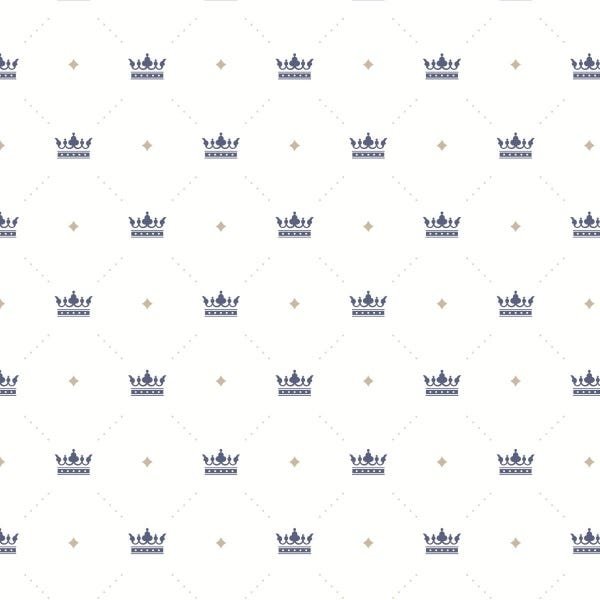 Papel de Parede Adesivo Lavável Coroa Azul 15m - 1