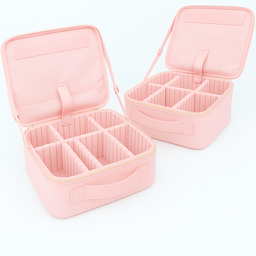 Maleta de Maquiagem com Espelho Led Recarregável Rosa - 4