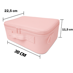 Maleta de Maquiagem com Espelho Led Recarregável Rosa - 7