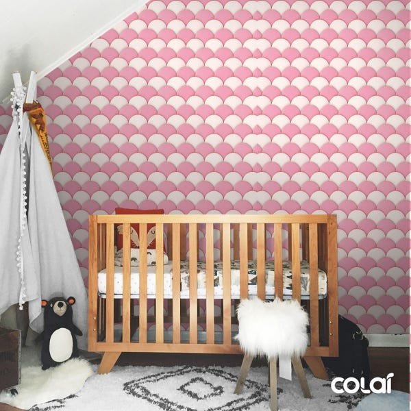 Papel de Parede Adesivo Lavável Bolas Rosadas 6m - 3