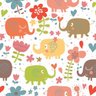 Papel de Parede Adesivo Lavável Elefantes Coloridos 9m - 1