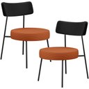 Ver imagem 1 de Kit 02 Poltronas Decorativas Sala De Estar Londres L02 Couríssimo Preto Tecido Terracota - Lyam Lyam