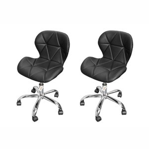 Kit 2 Cadeiras Escritório Giratória Office Eiffel Slim - Preto