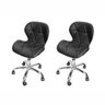 Kit 2 Cadeiras Escritório Giratória Office Eiffel Slim - Preto - 1