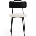 Ver imagem 6 de Kit 06 Cadeiras Decorativa Estofada Sala De Jantar Barcelona L02 Couríssimo Preto Linho Cru - Lyam L