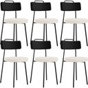 Ver imagem 1 de Kit 06 Cadeiras Decorativa Estofada Sala De Jantar Barcelona L02 Couríssimo Preto Linho Cru - Lyam L