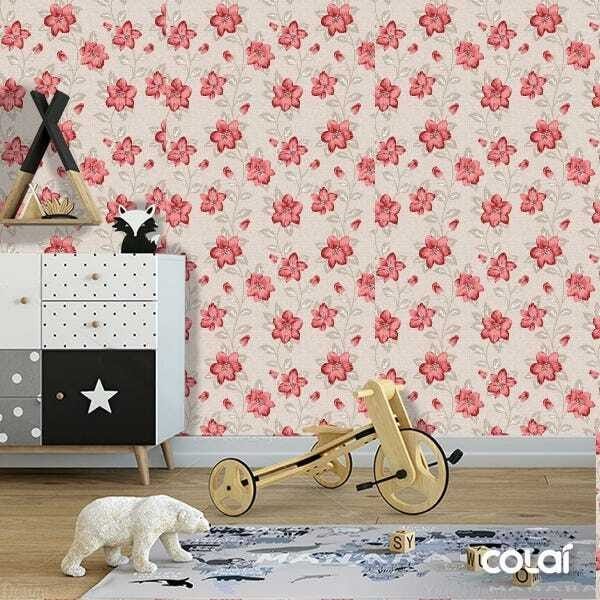 Papel De Parede Adesivo Lavável Lírios Rosê 18m - 6