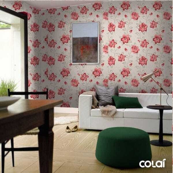 Papel De Parede Adesivo Lavável Lírios Rosê 18m - 4