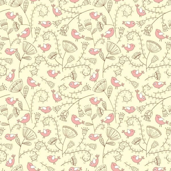 Papel De Parede Adesivo Lavável Pássaros E Flores 18m - 1