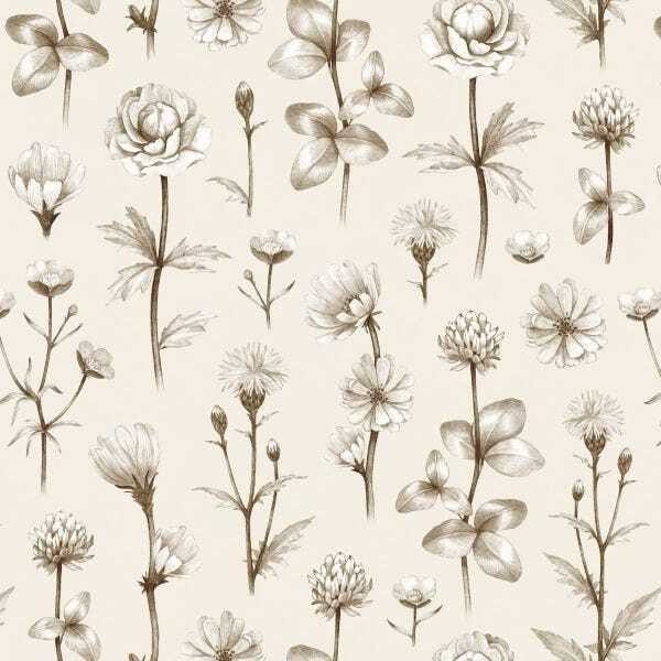 Papel De Parede Adesivo Lavável Flores Vintage 18m - 1