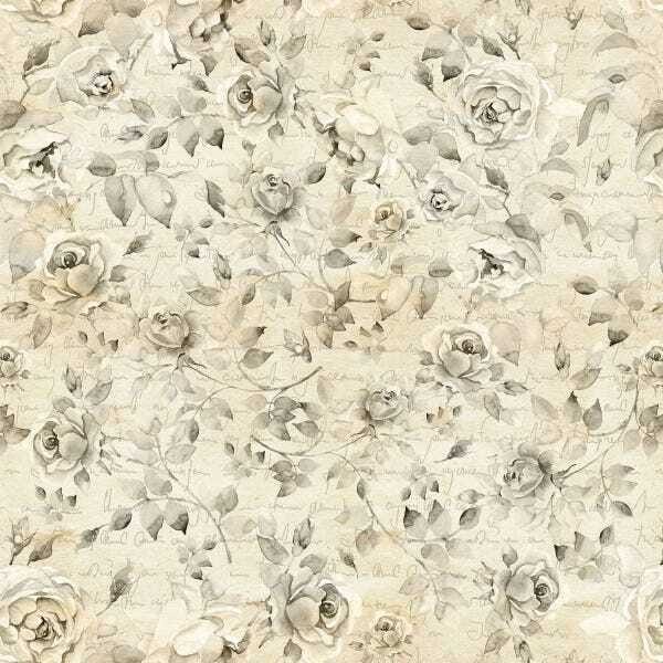 Papel De Parede Adesivo Lavável Floral Sépia 12m - 1