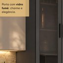 Ver imagem 2 de Paneleiro Armário de Cozinha com Vidro 2 Portas 36cm Milano Multimóveis MP2482 Grafite/Fumê