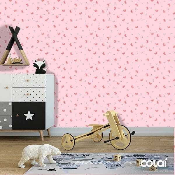 Papel de Parede Adesivo Lavável Borboletas Rosas 9m - 2