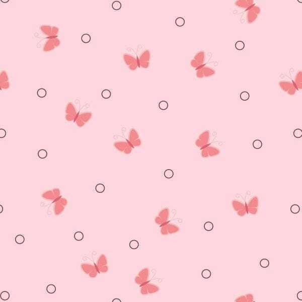 Papel de Parede Adesivo Lavável Borboletas Rosas 9m - 1
