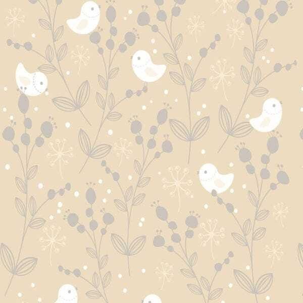Papel de Parede Adesivo Lavável Pássaros Brancos 9m - 1