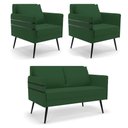 Ver imagem 1 de Kit 01 Namoradeira 02 Lugares e 02 Poltronas Verde de Ferro
