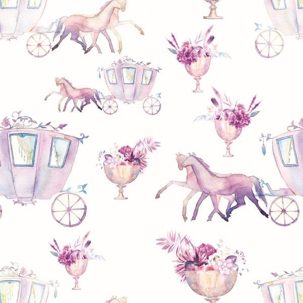 Papel de Parede Adesivo Lavável Carruagem Provençal 9m - 1