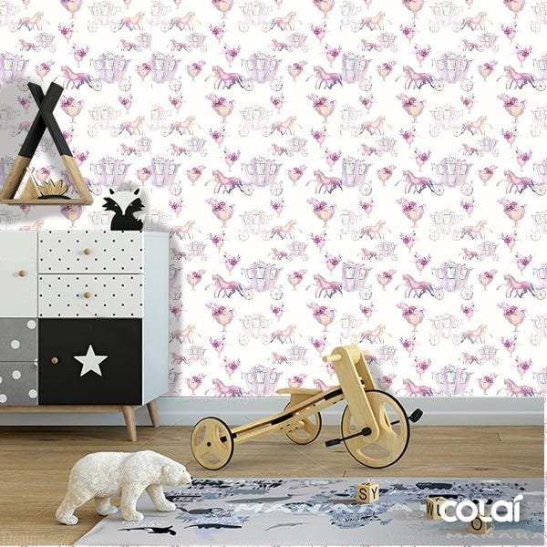 Papel de Parede Adesivo Lavável Carruagem Provençal 9m - 2