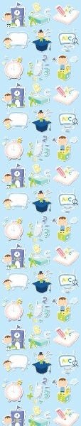 Papel de Parede Adesivo Lavável Aprendizado Azul 6m - 5