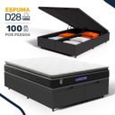 Ver imagem 2 de Cama Box Baú com Colchão Gazin de Espuma D28 Pillow Top Ortoblack Queen 158cm