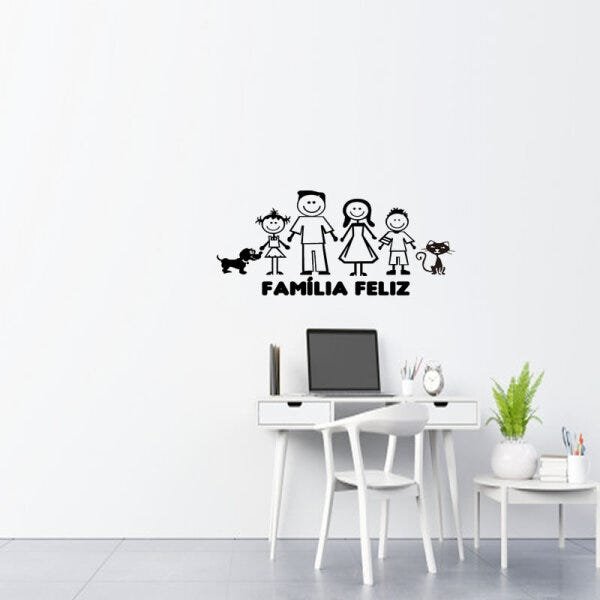 Adesivo decorativo de parede família feliz - 1