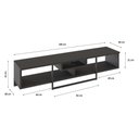 Ver imagem 4 de Rack para TV até 75 Polegadas Tribeca 180cm MDP com Nicho Marrom e Preto Metalig