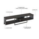Ver imagem 6 de Rack para TV até 75 Polegadas Tribeca 180cm MDP com Nicho Marrom e Preto Metalig