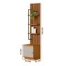 Estante Multiuso Ripada 3 Prateleiras 1 Porta Nature Off White Ouro Preto Linea Brasil - 8