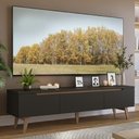 Ver imagem 1 de Rack para Tv até 80 Polegadas 180cm 2 Portas 1 Gaveta Preto/rustic Toronto Madesa